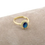 Anello con pietra blu zaffiro contornata da zirconi 25,00 € Anelli Donna