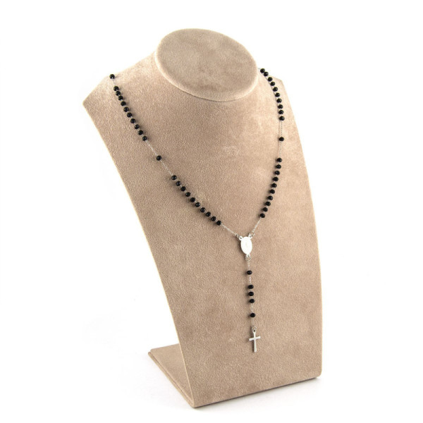 Collana a rosario con pietre nere in acciaio 18,00 € Collane religiose