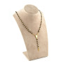 Zoppi Jewels:Collana a rosario con pietre nere in acciaio dorato