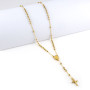 Collana a rosario in acciaio dorato 20,00 € Collane religiose