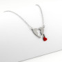 Zoppi Jewels:Collana con cuore e cuoricino rosso in argento