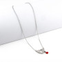 Zoppi Jewels:Collana con cuore e cuoricino rosso in argento
