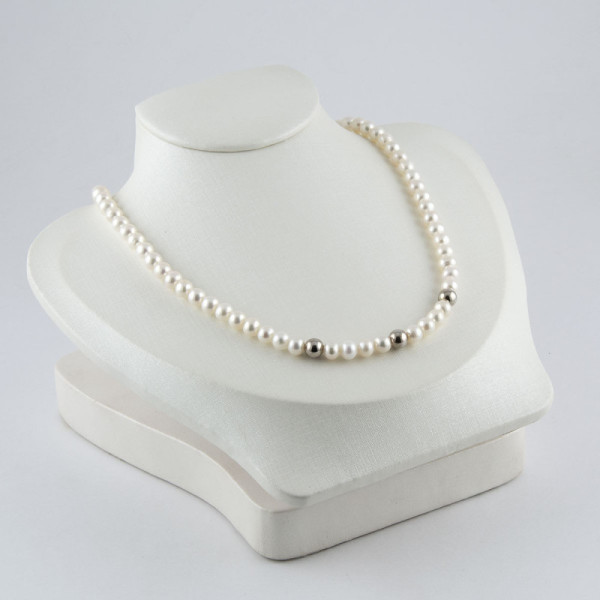 Zoppi Jewels|Collana di Perle coltivate 6 mm con elementi in argento 925
