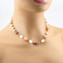 Collier in argento rosè con perle e pietre dure 130,00 € Collane Donna