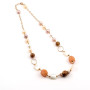 Collier in argento rosè con perle e pietre dure 130,00 € Collane Donna