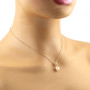 Collana in oro rosa con perla e diamanti 890,00 € Collane oro diamanti