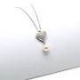Zoppi Jewels|Collana con cuore in oro 18kt con diamanti e perla coltivata