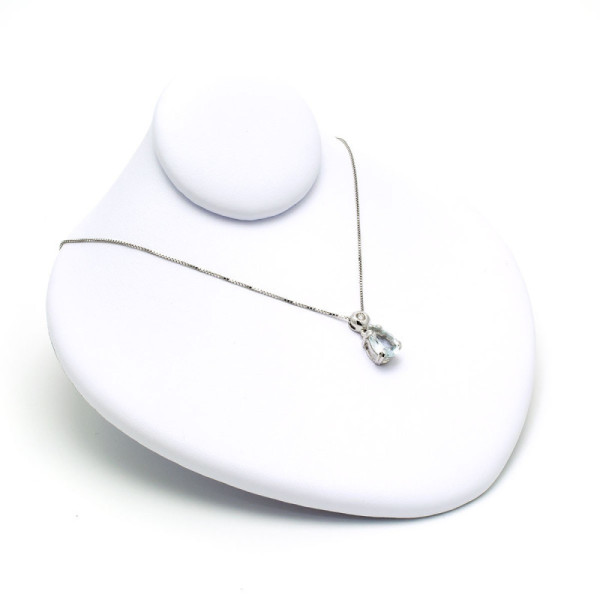 Collana in oro con acquamarina e diamante 460,00 € Collane oro diamanti