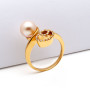 Anello contrariè in oro rosa con perla e diamanti 1,00 € Anelli con gemme