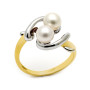 Anello contrariè in oro giallo con perle 570,00 € Anelli con gemme