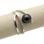 Zoppi Jewels|Anello con perla nera 7mm e diamanti