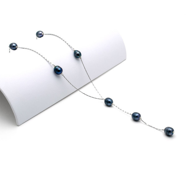 Zoppi Jewels:Collana in oro bianco con perle nere naturali:750,00 €