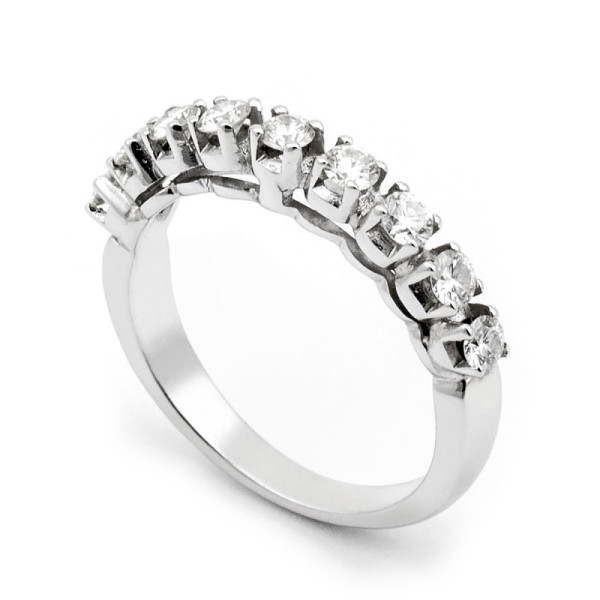 Anello riviera in oro bianco e diamanti naturali 0,63ct 1,00 € Anelli oro diamanti