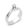 Zoppi Jewels|Anello solitario in oro bianco con diamante naturale 0,15ct
