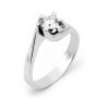 Zoppi Jewels|Anello solitario in oro bianco 18kt con diamante naturale 0,38Ct