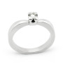Zoppi Jewels|Anello solitario in oro bianco con diamante naturale 0,14ct