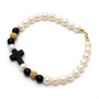 Bracciale di perle e onice 90,00 € Bracciali con gemme