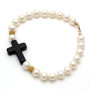 Zoppi Jewels|Bracciale di perle con croce in onice