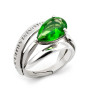 Anello artigianale in argento e pietra verde smeraldo 60,00 € Anelli Donna