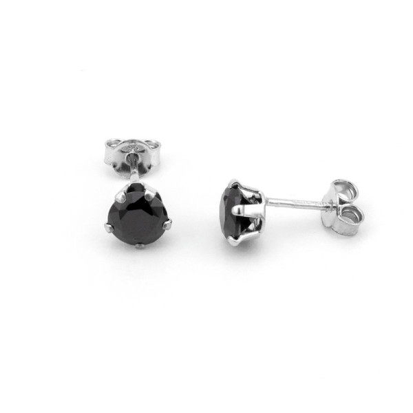 Zoppi Jewels|Orecchini in argento con pietra nera 6mm