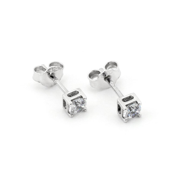 Zoppi Jewels|Orecchini punto luce in oro bianco con zircone