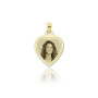 Zoppi Jewels|Medaglia foto incisa cuore a cornice incisa in oro 18kt