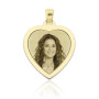Zoppi Jewels|Medaglia foto incisa cuore piatto in oro 18kt
