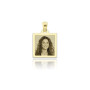 Zoppi Jewels|Medaglia foto incisa quadrata piatta in oro 18kt