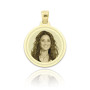 Zoppi Jewels|Medaglia foto incisa tonda cornice incisa in oro 18kt