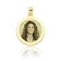 Zoppi Jewels|Medaglia foto incisa tonda piatta in oro 18kt