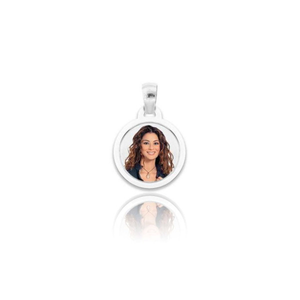 Zoppi Jewels|Medaglia foto a colori tonda piatta in argento 925