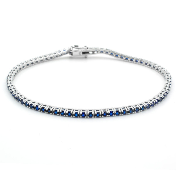 Zoppi jewels|Tennis in argento con zirconi blu zaffiro lungo 20cm|49,00 €