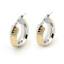 Zoppi Jewels|Orecchini cerchio ovale in oro bianco 18kt con decoro giallo