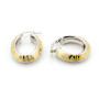 Zoppi Jewels|Orecchini cerchio ovale in oro bianco 18kt con decoro giallo