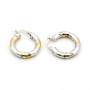 Zoppi Jewels|Orecchini a cerchio 22mm in oro bianco 18kt con decoro giallo