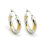 Zoppi Jewels|Orecchini a cerchio 22mm in oro bianco 18kt con decoro giallo