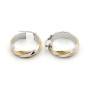 Zoppi Jewels|Orecchini a cerchio 26mm in oro bianco 18kt con decoro giallo