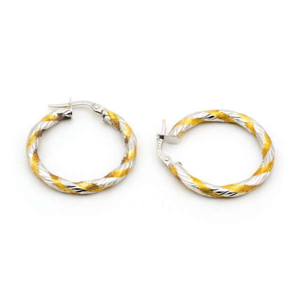 Orecchini a cerchio 25mm in oro con decoro a spirale 280,00 € Orecchini Donna