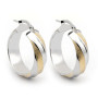 Zoppi Jewels|Orecchini a cerchio 26mm in oro bianco 18kt con decoro giallo