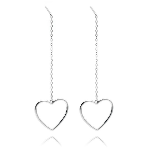 Zoppi Jewels|Orecchini pendenti a catena con cuore in argento