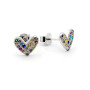 Orecchini in argento con cuore e pietre multicolor 19,00 € Orecchini Donna