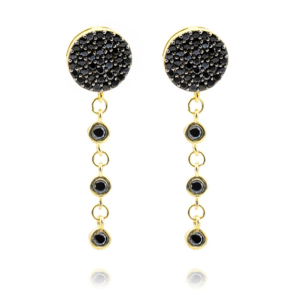 Zoppi Jewels:Orecchini in argento dorato e pietre nere