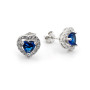 Orecchini in argento a cuore con pietra blu zaffiro 20,00 € Orecchini Donna