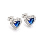 Orecchini in argento a cuore con pietra blu zaffiro 20,00 € Orecchini Donna