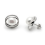 Zoppi Jewels|Orecchini a bottone in argento con perla e pietre