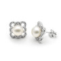 Zoppi Jewels|Orecchini a toppe in argento con perla e pietre