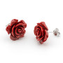 Zoppi Jewels:Orecchini in argento con rosa di corallo rosso