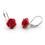 Zoppi Jewels|Orecchini monachella in argento con roselline di corallo
