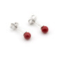 Orecchini in argento con pallino di corallo 4mm 8,00 € Orecchini Donna