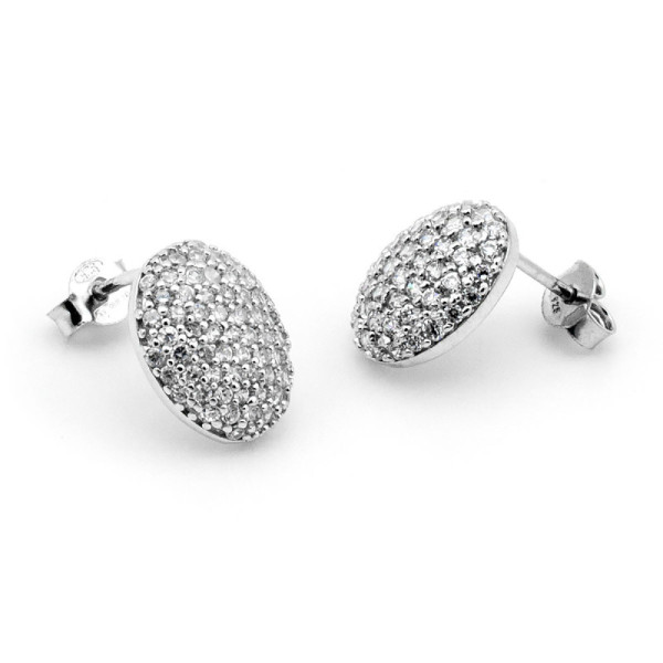 Orecchini a toppe ovali in argento a pavè 28,00 € Orecchini Donna